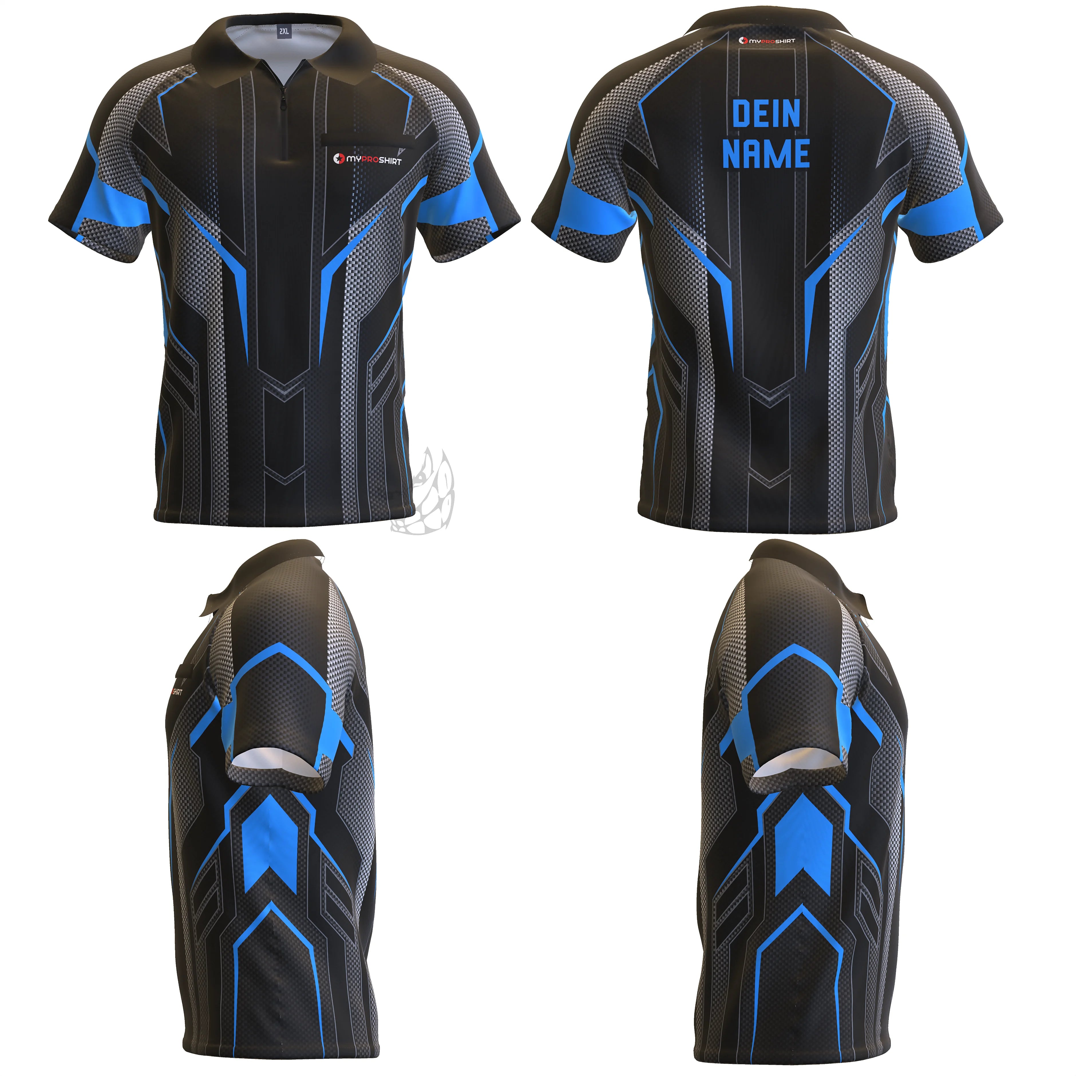 STR 8-Darts Shirt Blau personalisierbar