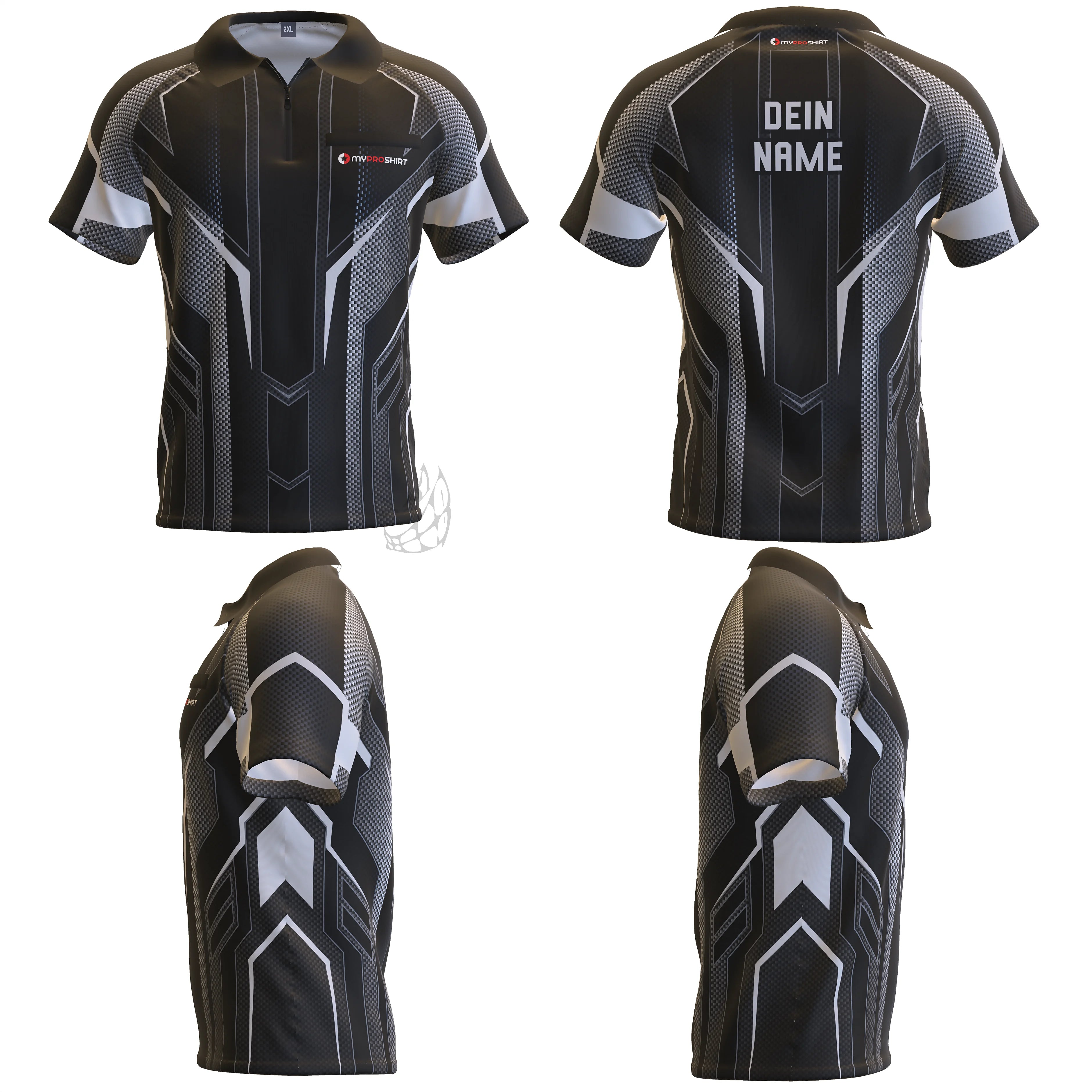 STR 8-Darts Shirt Grau personalisierbar