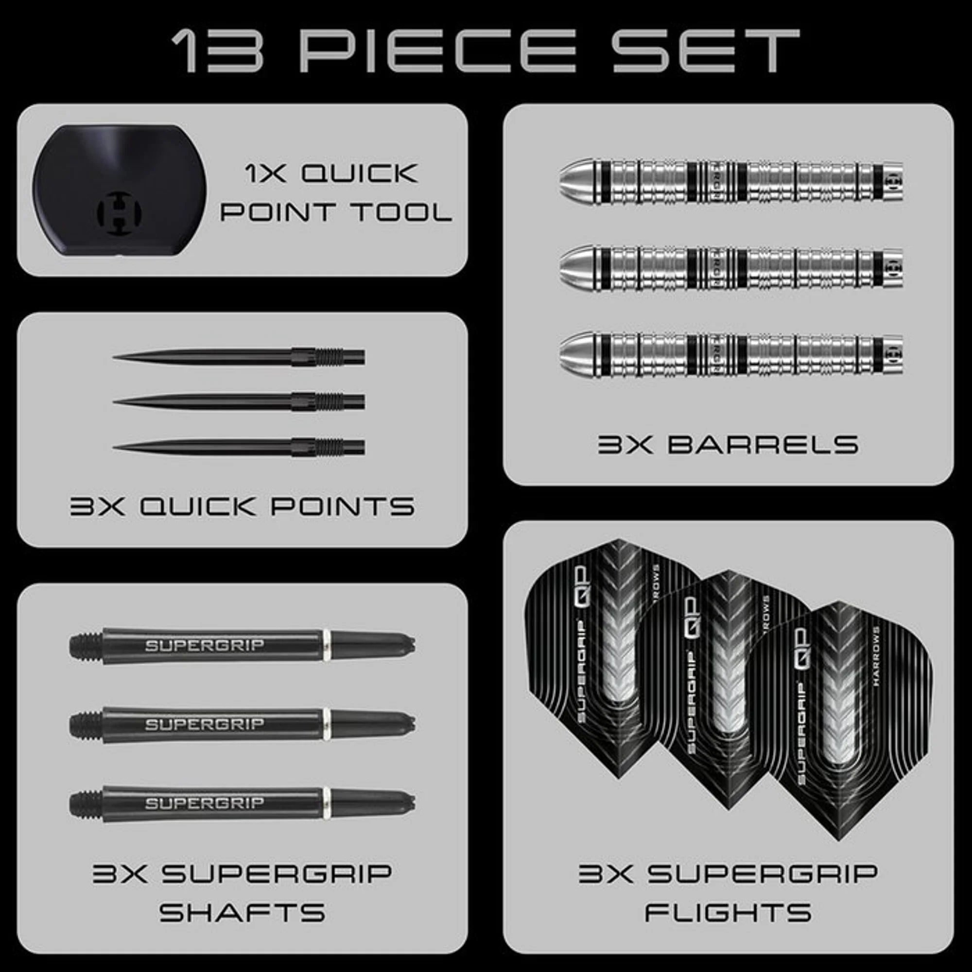Harrows Supergrip Tapered Steeldarts QP 22-24