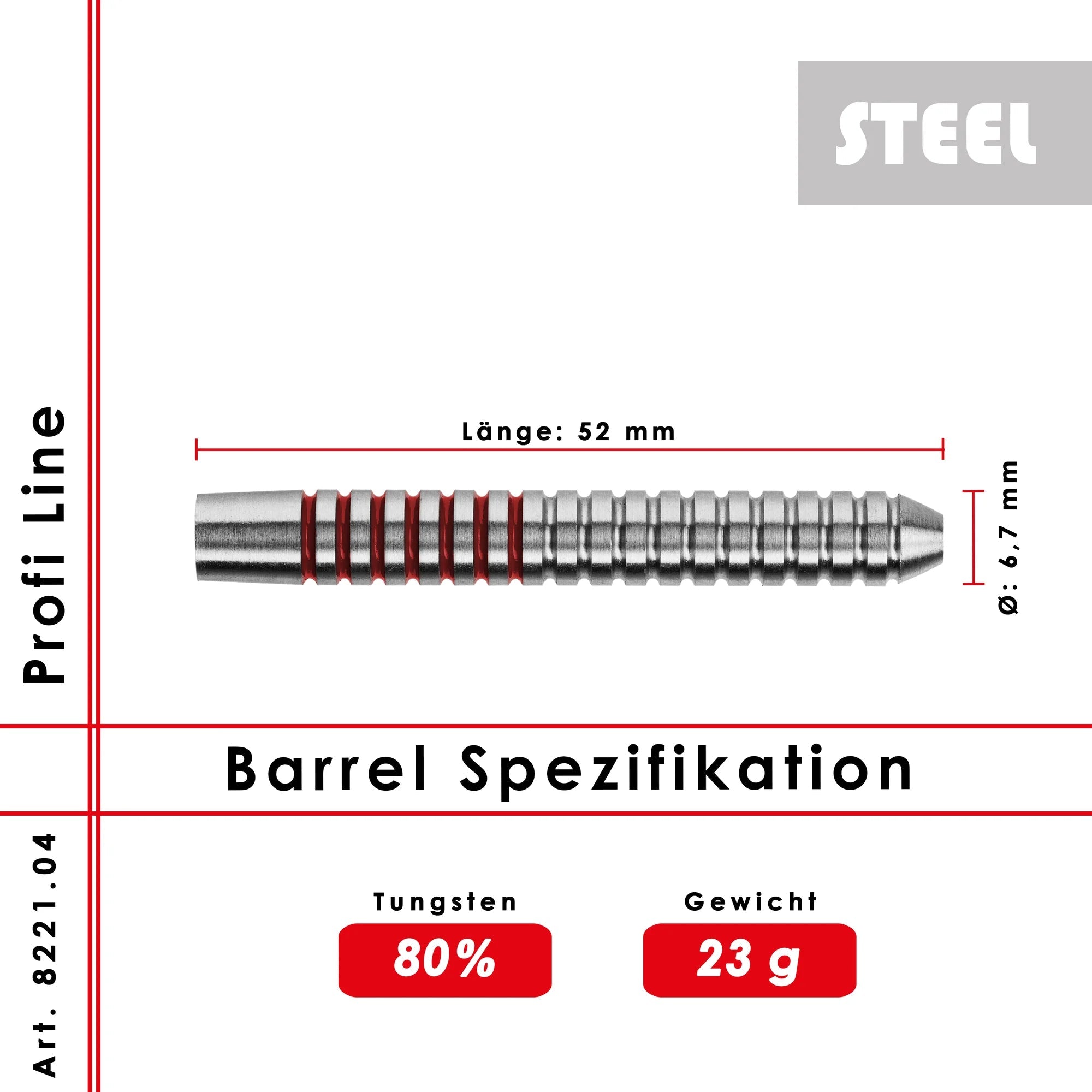 Karella PL-04 Profi Line Steeldarts Barrel 23g
