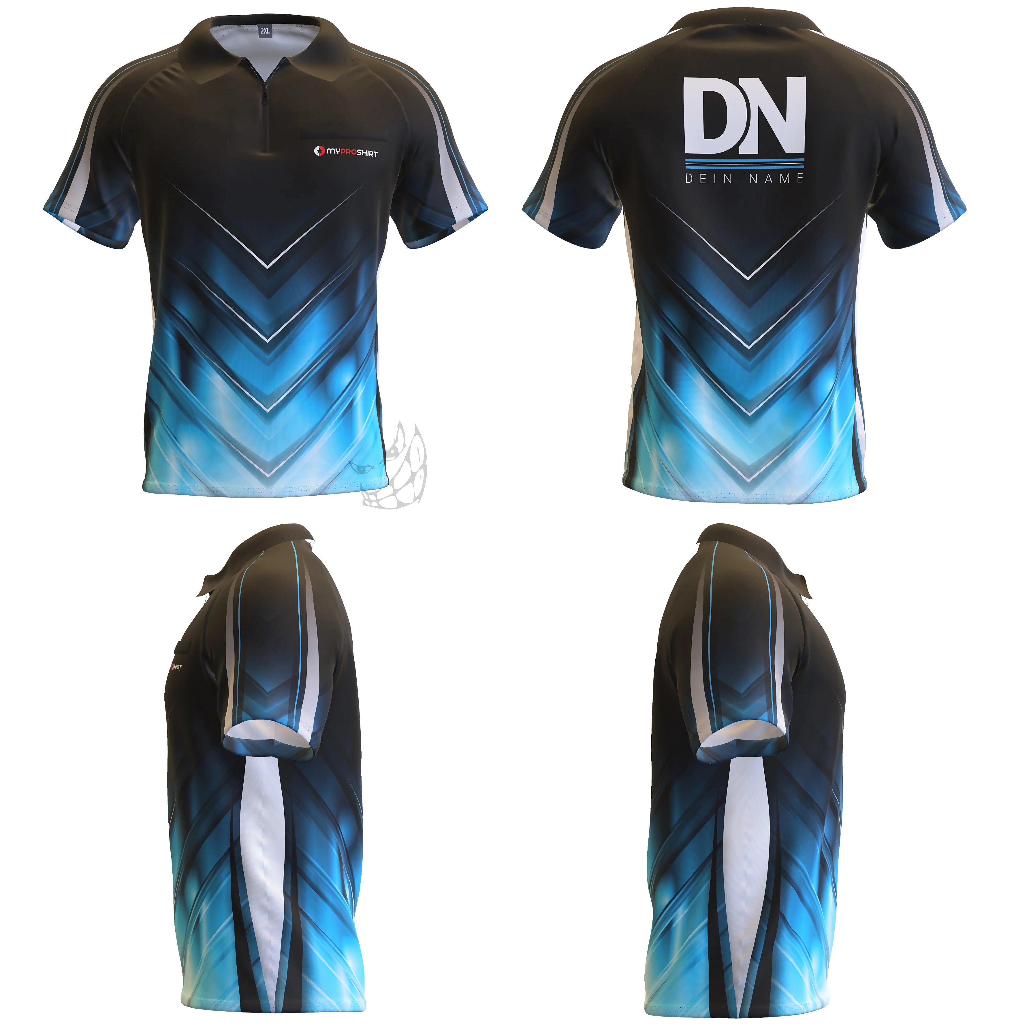 Fast Forward Darts Shirt Blau personalisierbar