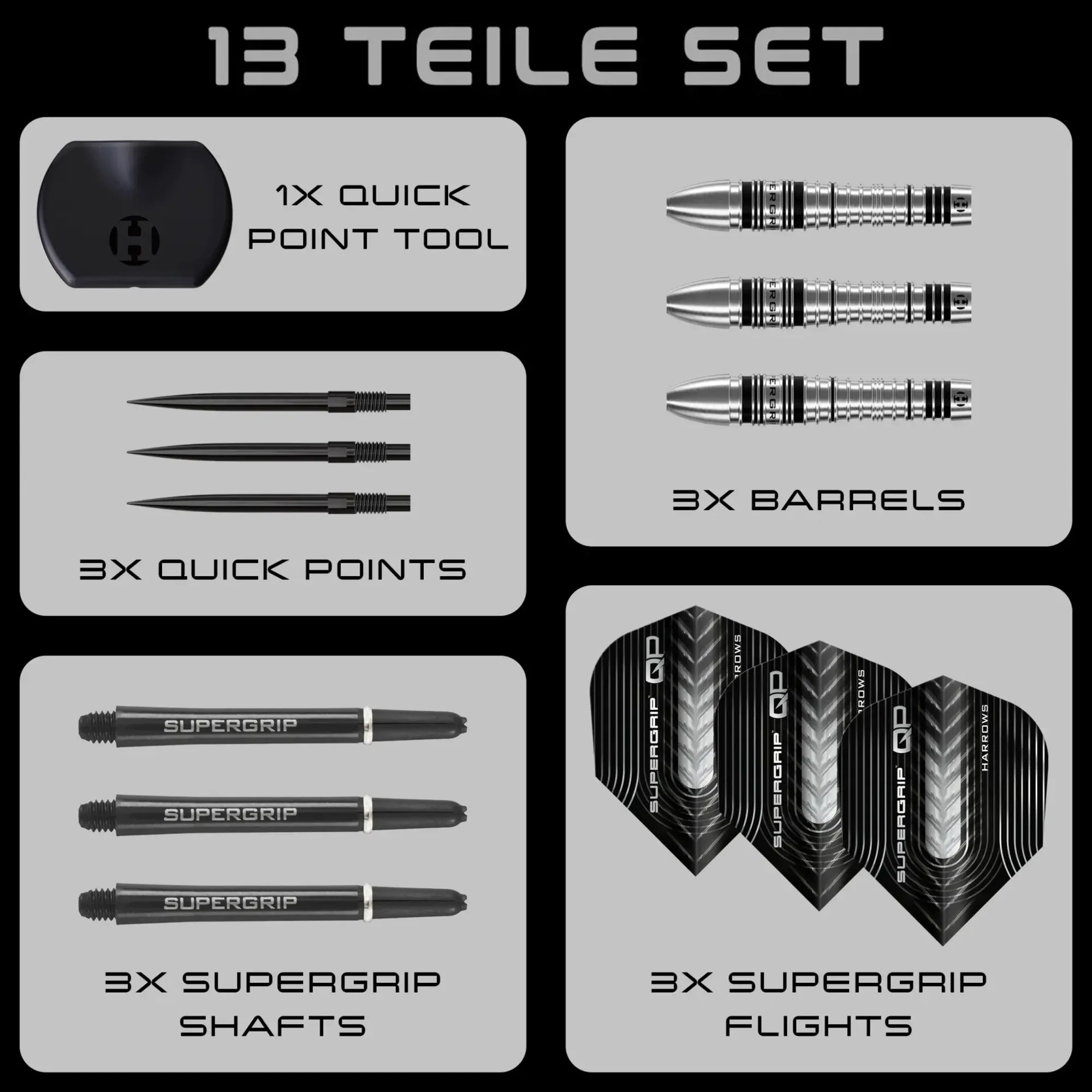 Harrows Supergrip Bomb Steeldarts QP 23-25g