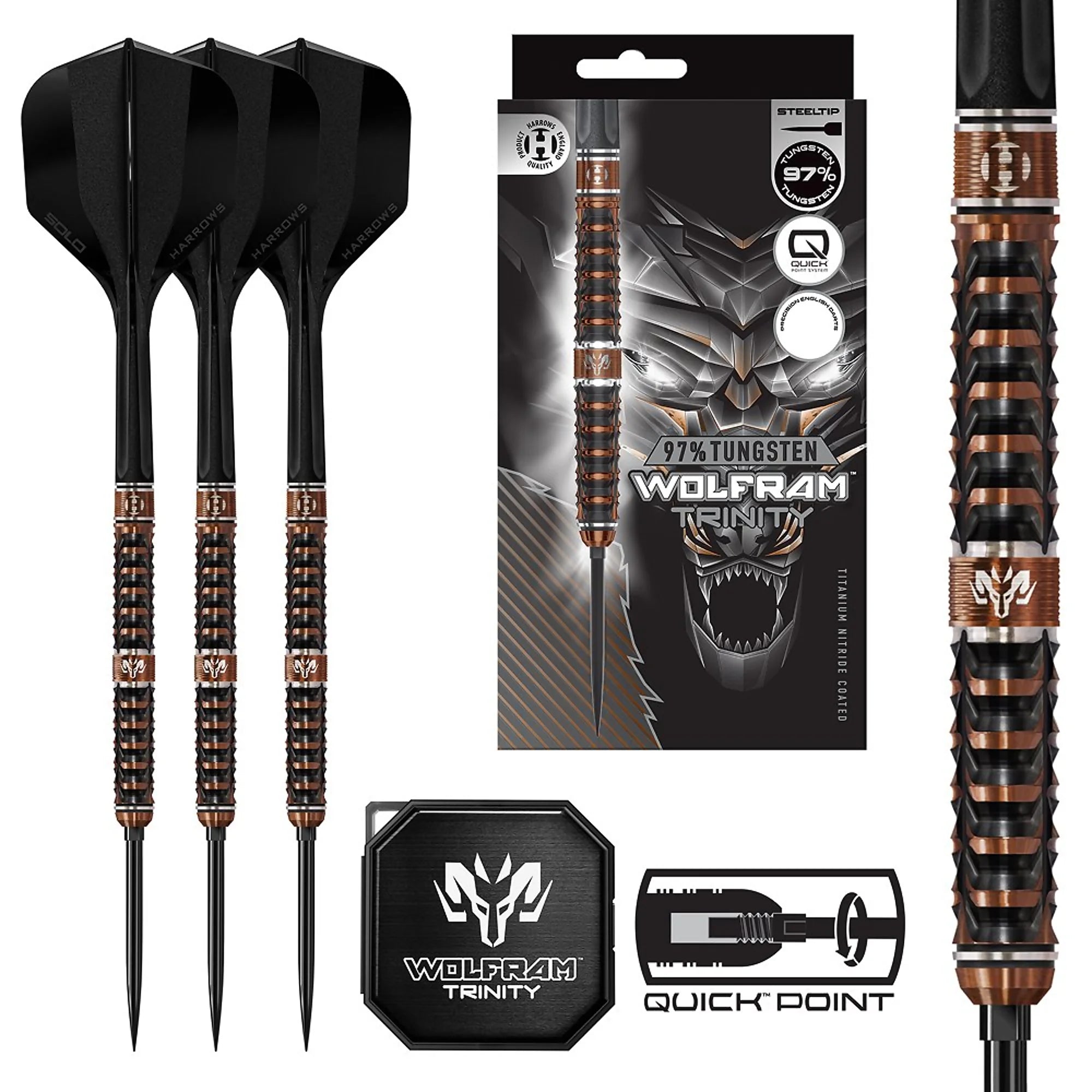 Harrows Wolfram TRINITY Steeldarts QP 22-24g