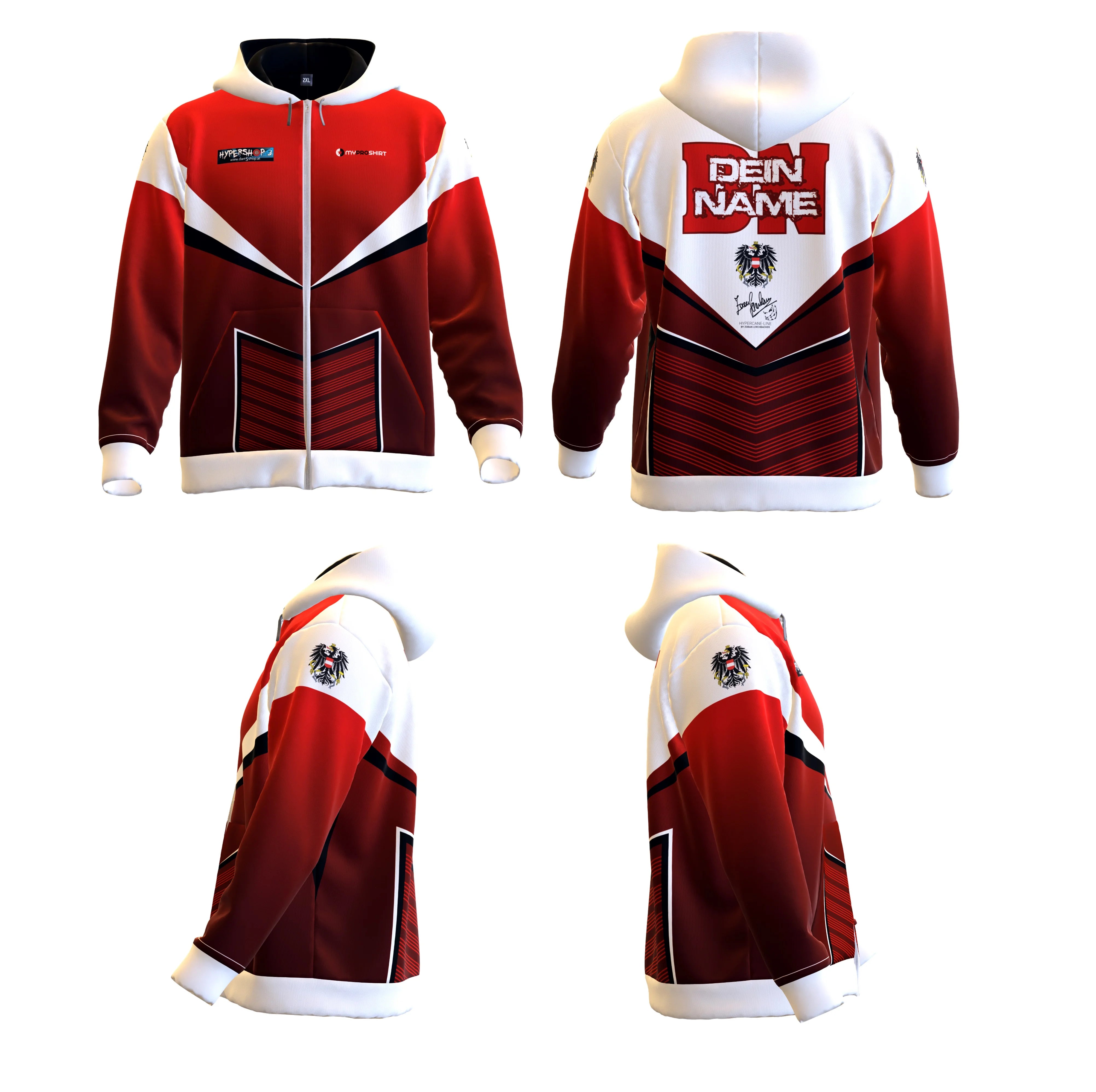 Dart Hoodie Hypercane Line Austria personalisierbar