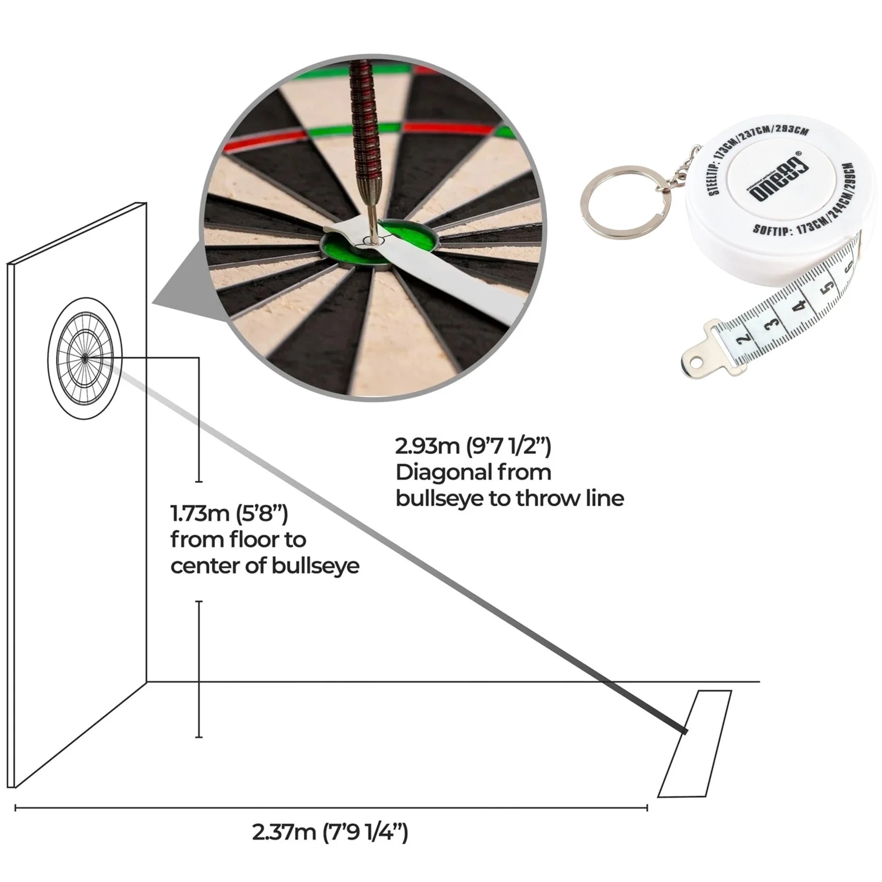 One80 Oche Tape Dart Maßband